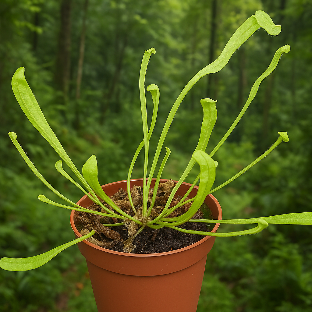Sarracenia 'Barba Green' – 2" Potted Pitcher Plant | Live Carnivorous Bog Plant