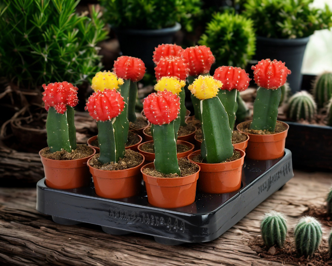 2.5" Grafted Cactus – Live Moon Cactus (Assorted Colors)