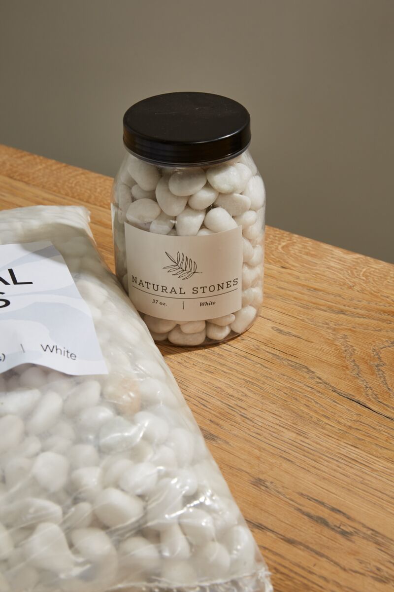 Natural Decorative Stone Pebbles – 37 oz | Terrarium, Planter & Top Dressing Stones