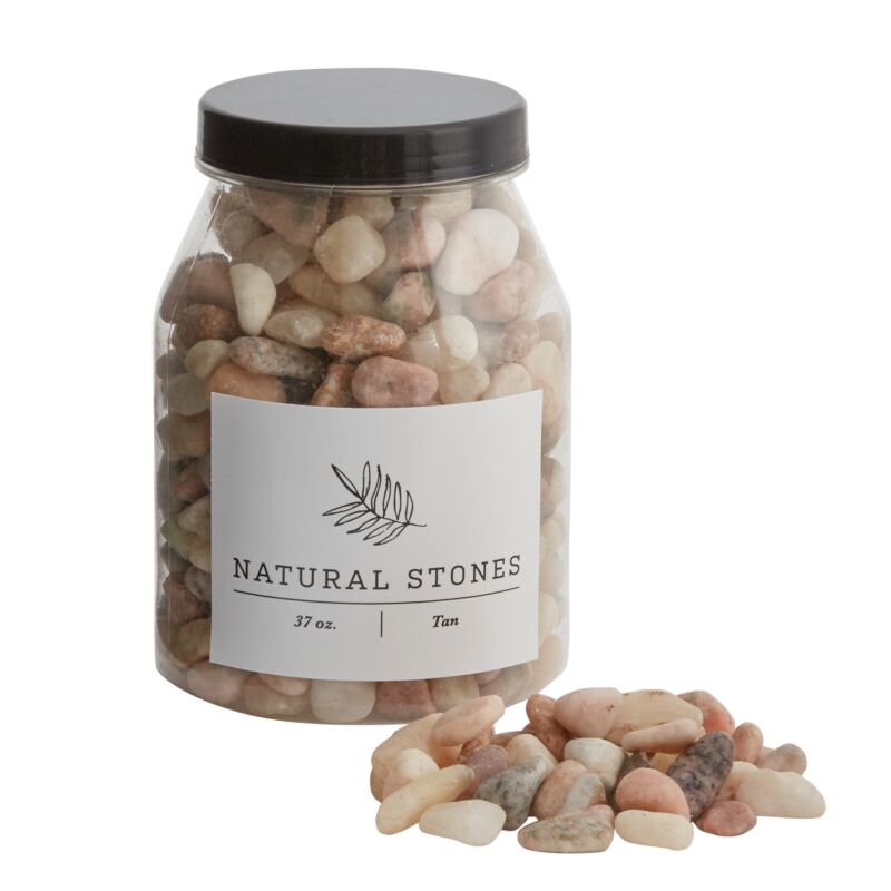 Natural Decorative Stone Pebbles – 37 oz | Terrarium, Planter & Top Dressing Stones