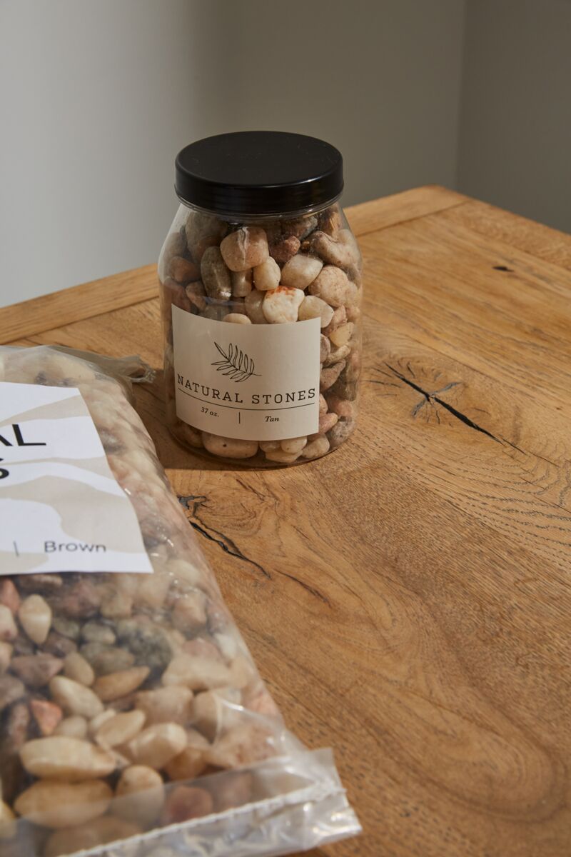 Natural Decorative Stone Pebbles – 37 oz | Terrarium, Planter & Top Dressing Stones