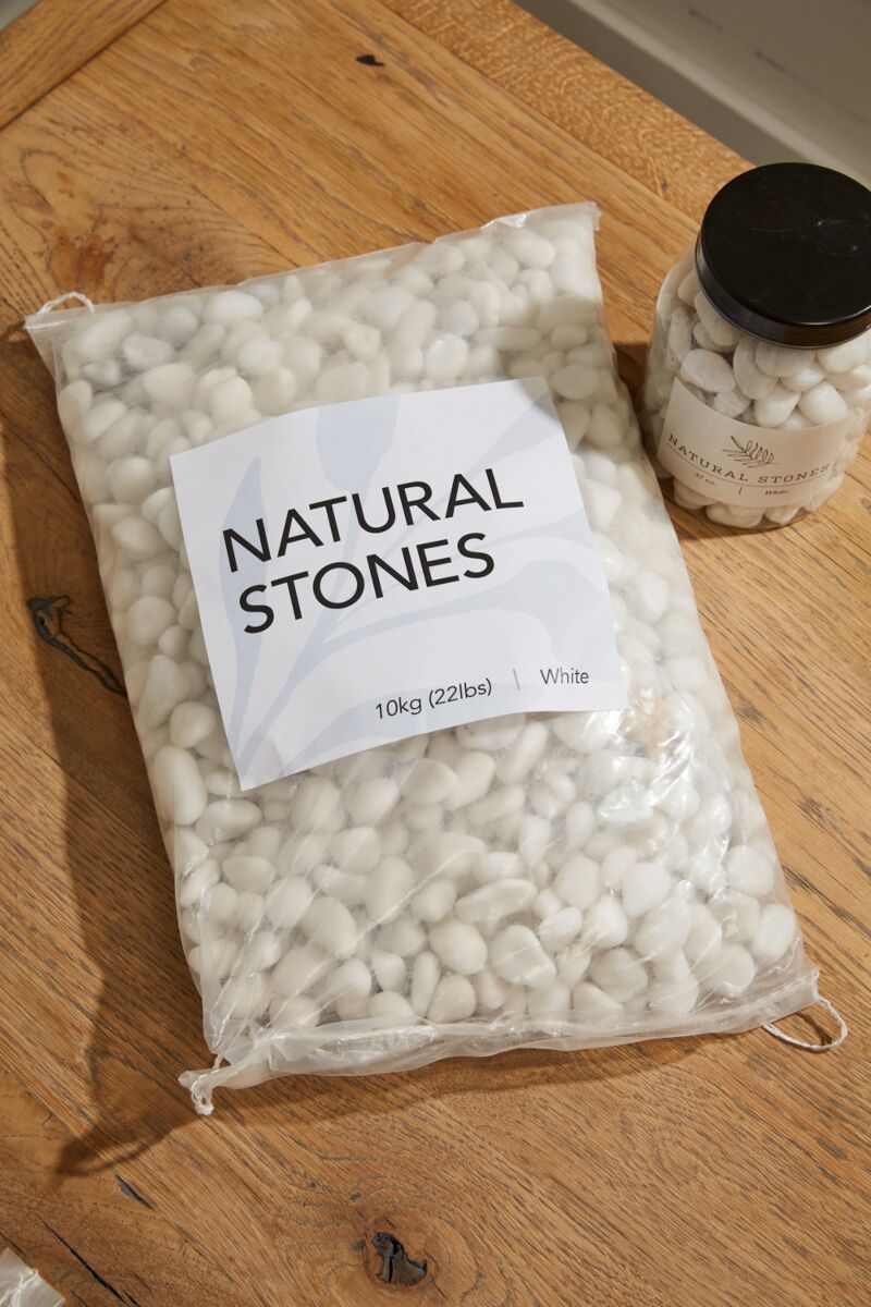 Natural Decorative Stone Pebbles – 37 oz | Terrarium, Planter & Top Dressing Stones