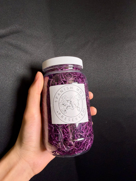 Preserved Purple Spanish Moss (Compressed Portion) - 16oz