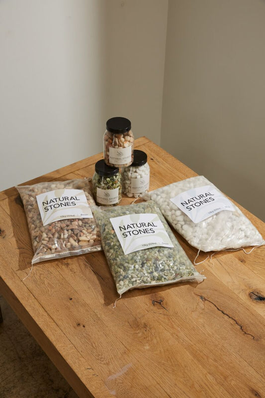 Natural Decorative Stone Pebbles – 37 oz | Terrarium, Planter & Top Dressing Stones